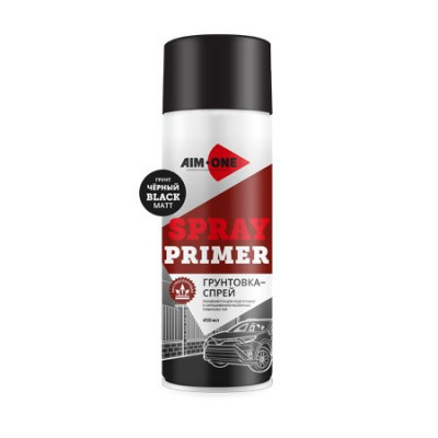 Грунтовка-спрей черная матовая AIM-ONE 450 мл (аэрозоль).Spray primer black matt 450ML SPR-MB4 Грунтовка-спрей черная матовая AIM-ONE 450 мл (аэрозоль).Spray primer black matt 450ML SPR-MB4