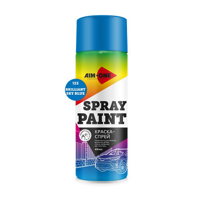 Краска-спрей бриллиантово-голубая AIM-ONE 450 мл (аэрозоль).Spray paint sky blue 450ML SP-BSB133 Краска-спрей бриллиантово-голубая AIM-ONE 450 мл (аэрозоль).Spray paint sky blue 450ML SP-BSB133