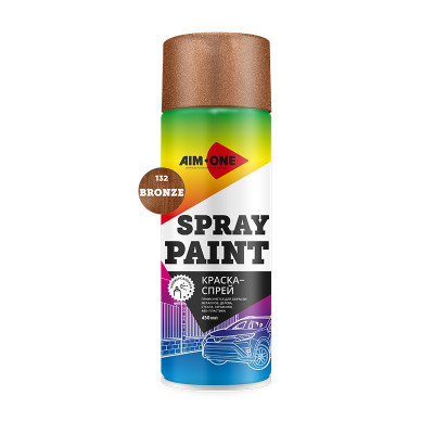 Краска-спрей бронза AIM-ONE 450 мл (аэрозоль).Spray paint bronze 450ML SP-BZ132 Краска-спрей бронза AIM-ONE 450 мл (аэрозоль).Spray paint bronze 450ML SP-BZ132