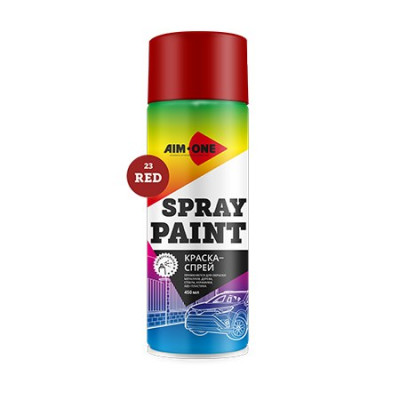 Краска-спрей красная AIM-ONE 450 мл (аэрозоль).Spray paint red 450ML SP-R23 Краска-спрей красная AIM-ONE 450 мл (аэрозоль).Spray paint red 450ML SP-R23