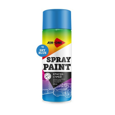 Краска-спрей синяя AIM-ONE 450 мл (аэрозоль).Spray paint blue 450ML SP-B21 Краска-спрей синяя AIM-ONE 450 мл (аэрозоль).Spray paint blue 450ML SP-B21