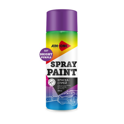 Краска-спрей ярко-фиолетовая AIM-ONE 450 мл (аэрозоль).Spray paint bright purple 450ML SP-BP327 Краска-спрей ярко-фиолетовая AIM-ONE 450 мл (аэрозоль).Spray paint bright purple 450ML SP-BP327