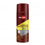 Полироль пластика и кожи AIM-ONE 450 мл (аэрозоль).Dashboard leather and tyre wax450ML DL-250